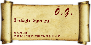 Ördögh György névjegykártya