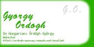 gyorgy ordogh business card
