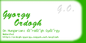 gyorgy ordogh business card